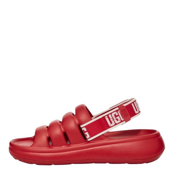 UGG Womens Sport Yeah Slides Samba Red Size 7 - Picture 2 of 7